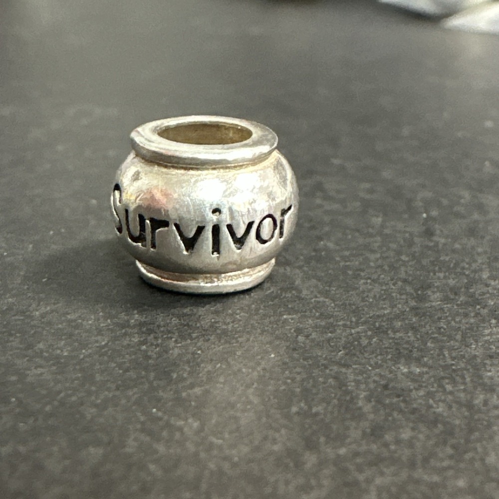 SURVIVOR Sterling Silver Charm Spacer for Necklace or Bracelet #19 - Picture 2 of 7